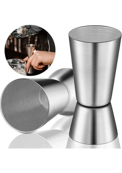 Shaker 700 ml + Jigger 2.5/5 cl Kokteyl Ölçeği Bartender Kokteyl Seti Kokteyl Hazırlama Seti