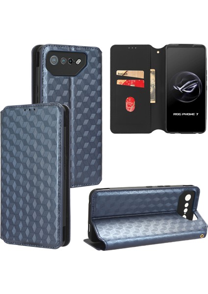 Ile Uyumlu Asus Rog Phone 7 Telefon Kılıfı Cüzdan Hakiki Deri Darbeye Dayanıklı Tpu Kılıf Standı Dayanıklı Flip Kitap Katlanır Telefon Kılıfı (Yurt Dışından)
