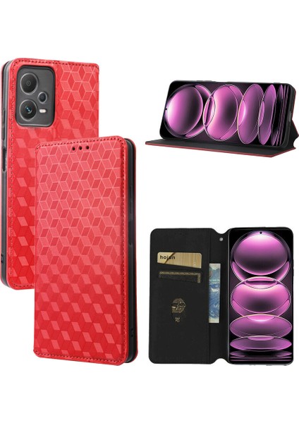 Ile Uyumlu Xiaomi Redmi Note 12 Pro 5g Telefon Kılıfı Cüzdan Hakiki Deri Darbeye Dayanıklı Tpu Kılıf Standı Dayanıklı Flip Kitap Katlanır Telefon Kılıfı (Yurt Dışından)