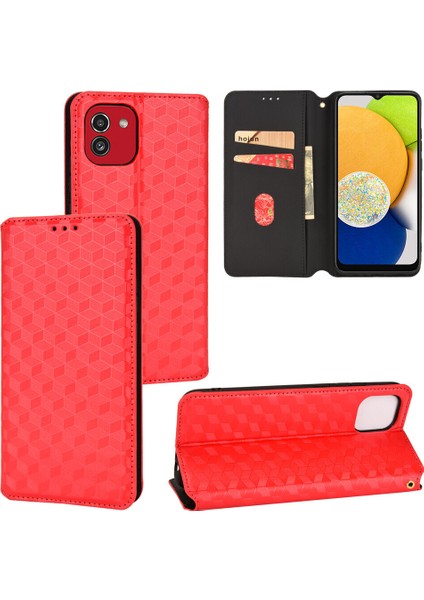 Ile Uyumlu Samsung Galaxy A03 Telefon Kılıfı Cüzdan Hakiki Deri Darbeye Dayanıklı Tpu Kılıf Standı Dayanıklı Flip Kitap Katlanır Telefon Kılıfı (Yurt Dışından)
