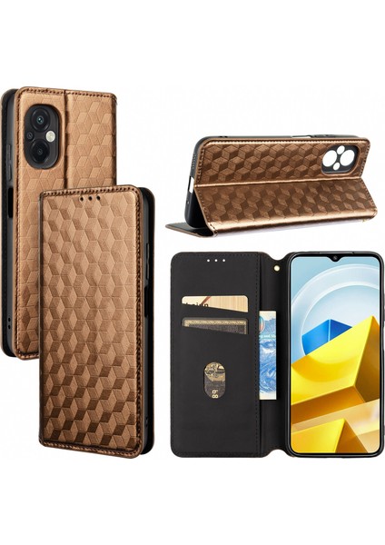 Ile Uyumlu Xiaomi Mi Poco M5 4g Telefon Kılıfı Cüzdan Hakiki Deri Darbeye Dayanıklı Tpu Kılıf Standı Dayanıklı Flip Kitap Katlanır Telefon Kılıfı (Yurt Dışından)