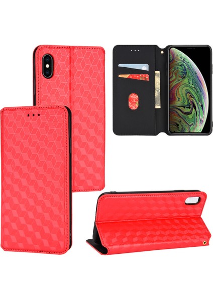 Ile Uyumlu iPhone Xs Max Telefon Kılıfı Cüzdan Hakiki Deri Darbeye Dayanıklı Tpu Kılıf Standı Dayanıklı Flip Kitap Katlanır Telefon Kılıfı (Yurt Dışından)