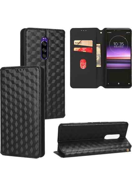 Ile Uyumlu Sony Xperia 1 Telefon Kılıfı Cüzdan Hakiki Deri Darbeye Dayanıklı Tpu Kılıf Standı Dayanıklı Flip Kitap Katlanır Telefon Kılıfı (Yurt Dışından)