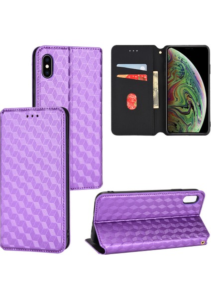 Ile Uyumlu iPhone Xs Max Telefon Kılıfı Cüzdan Hakiki Deri Darbeye Dayanıklı Tpu Kılıf Standı Dayanıklı Flip Kitap Katlanır Telefon Kılıfı (Yurt Dışından)