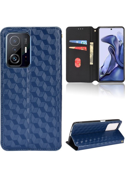 Ile Uyumlu Xiaomi Mi 11T/11T Pro Telefon Kılıfı Cüzdan Hakiki Deri Darbeye Dayanıklı Tpu Kılıf Standı Dayanıklı Flip Kitap Katlanır Telefon Kılıfı (Yurt Dışından)