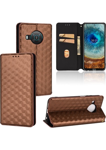 Ile Uyumlu Nokia X100/X10/X20 Telefon Kılıfı Cüzdan Hakiki Deri Darbeye Dayanıklı Tpu Kılıf Standı Dayanıklı Flip Kitap Katlanır Telefon Kılıfı (Yurt Dışından)