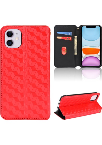 Ile Uyumlu iPhone 11 Telefon Kılıfı Cüzdan Hakiki Deri Darbeye Dayanıklı Tpu Kılıf Standı Dayanıklı Flip Kitap Katlanır Telefon Kılıfı (Yurt Dışından)