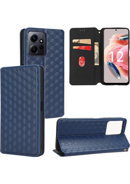 Ile Uyumlu Xiaomi Redmi Note 12 4g Telefon Kılıfı Cüzdan Hakiki Deri Darbeye Dayanıklı Tpu Kılıf Standı Dayanıklı Flip Kitap Katlanır Telefon Kılıfı (Yurt Dışından)