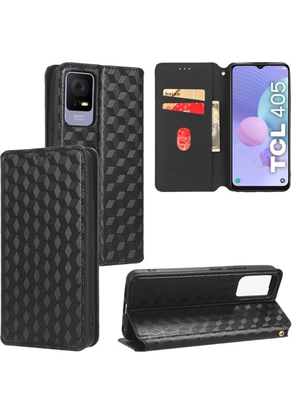 Ile Uyumlu Tcl 405/TCL 406 Telefon Kılıfı Cüzdan Hakiki Deri Darbeye Dayanıklı Tpu Kılıf Standı Dayanıklı Flip Kitap Katlanır Telefon Kılıfı (Yurt Dışından)