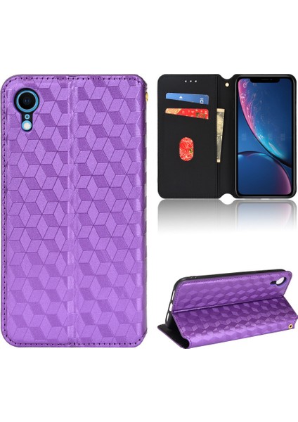 Ile Uyumlu iPhone Xr Telefon Kılıfı Cüzdan Hakiki Deri Darbeye Dayanıklı Tpu Kılıf Standı Dayanıklı Flip Kitap Katlanır Telefon Kılıfı (Yurt Dışından)