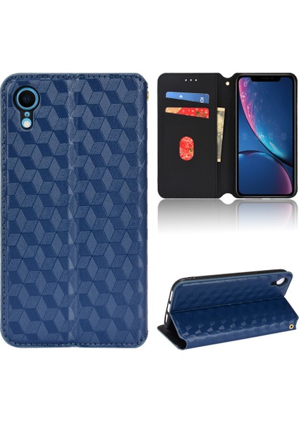 Ile Uyumlu iPhone Xr Telefon Kılıfı Cüzdan Hakiki Deri Darbeye Dayanıklı Tpu Kılıf Standı Dayanıklı Flip Kitap Katlanır Telefon Kılıfı (Yurt Dışından)