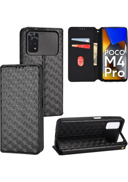 Ile Uyumlu Xiaomi Mi Poco M4 Pro 4g Telefon Kılıfı Cüzdan Hakiki Deri Darbeye Dayanıklı Tpu Kılıf Standı Dayanıklı Flip Kitap Katlanır Telefon Kılıfı (Yurt Dışından)