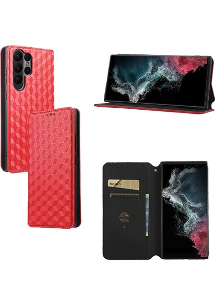 Ile Uyumlu Samsung Galaxy S23 Ultra Telefon Kılıfı Cüzdan Hakiki Deri Darbeye Dayanıklı Tpu Kılıf Standı Dayanıklı Flip Kitap Katlanır Telefon Kılıfı (Yurt Dışından)