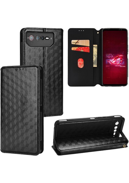 Ile Uyumlu Asus Rog Phone 6/6 Pro Telefon Kılıfı Cüzdan Hakiki Deri Darbeye Dayanıklı Tpu Kılıf Standı Dayanıklı Flip Kitap Katlanır Telefon Kılıfı (Yurt Dışından)
