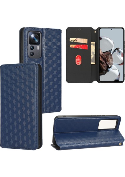 Ile Uyumlu Xiaomi Mi 12T/12T Pro Telefon Kılıfı Cüzdan Hakiki Deri Darbeye Dayanıklı Tpu Kılıf Standı Dayanıklı Flip Kitap Katlanır Telefon Kılıfı (Yurt Dışından)