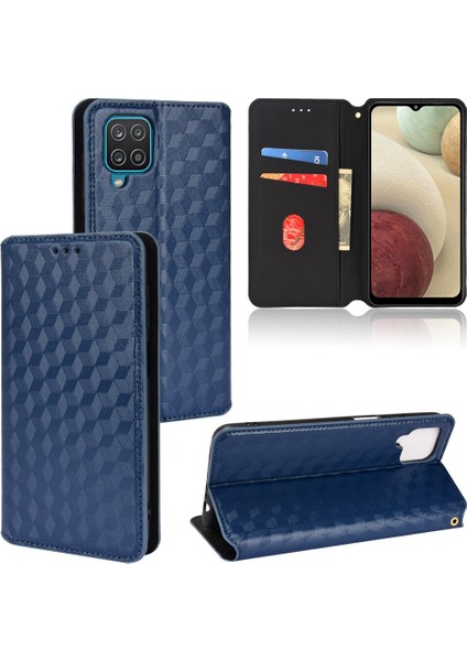 Ile Uyumlu Samsung Galaxy A12 Telefon Kılıfı Cüzdan Hakiki Deri Darbeye Dayanıklı Tpu Kılıf Standı Dayanıklı Flip Kitap Katlanır Telefon Kılıfı (Yurt Dışından)