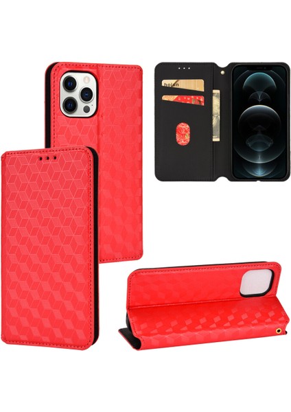 Ile Uyumlu iPhone 12 Pro Telefon Kılıfı Cüzdan Hakiki Deri Darbeye Dayanıklı Tpu Kılıf Standı Dayanıklı Flip Kitap Katlanır Telefon Kılıfı (Yurt Dışından)