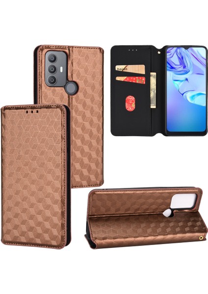 Ile Uyumlu Tcl 30E/TCL 30 Se Telefon Kılıfı Cüzdan Hakiki Deri Darbeye Dayanıklı Tpu Kılıf Standı Dayanıklı Flip Kitap Katlanır Telefon Kılıfı (Yurt Dışından)