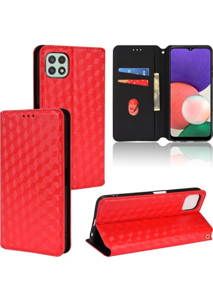 Ile Uyumlu Samsung Galaxy A22 5g Telefon Kılıfı Cüzdan Hakiki Deri Darbeye Dayanıklı Tpu Kılıf Standı Dayanıklı Flip Kitap Katlanır Telefon Kılıfı (Yurt Dışından)