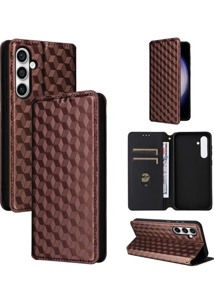 Ile Uyumlu Samsung Galaxy S23 Fe Telefon Kılıfı Cüzdan Hakiki Deri Darbeye Dayanıklı Tpu Kılıf Standı Dayanıklı Flip Kitap Katlanır Telefon Kılıfı (Yurt Dışından)