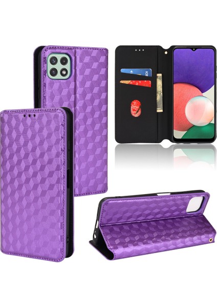 Ile Uyumlu Samsung Galaxy A22 5g Telefon Kılıfı Cüzdan Hakiki Deri Darbeye Dayanıklı Tpu Kılıf Standı Dayanıklı Flip Kitap Katlanır Telefon Kılıfı (Yurt Dışından)