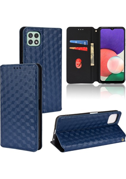 Ile Uyumlu Samsung Galaxy A22 5g Telefon Kılıfı Cüzdan Hakiki Deri Darbeye Dayanıklı Tpu Kılıf Standı Dayanıklı Flip Kitap Katlanır Telefon Kılıfı (Yurt Dışından)