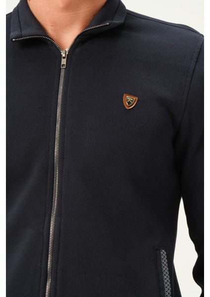 Lacivert Lacoste Interlok Double Face Kumaş Hırka modelleri