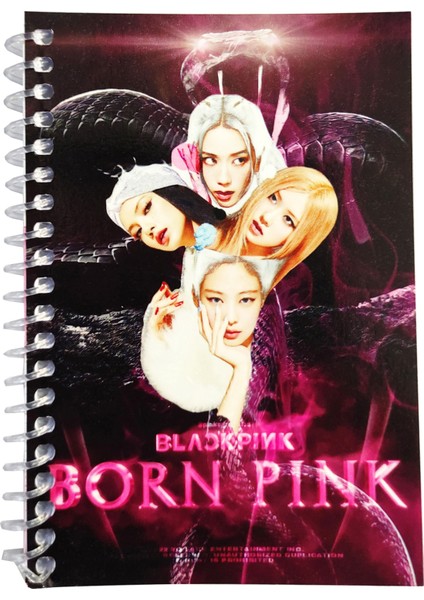 Blackpink 2 Born Desenli Bloknot Çizgili Not Defteri