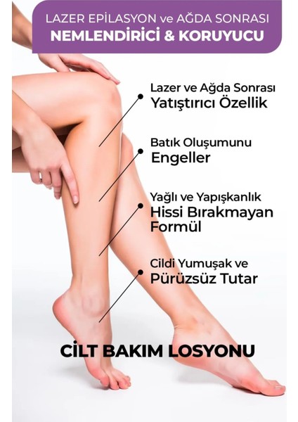 Lazer Epilasyon Ağda Sonrası B5 Onarıcı Panthenol Cilt Bakım Losyonu Nemlendirici Krem 200 ml