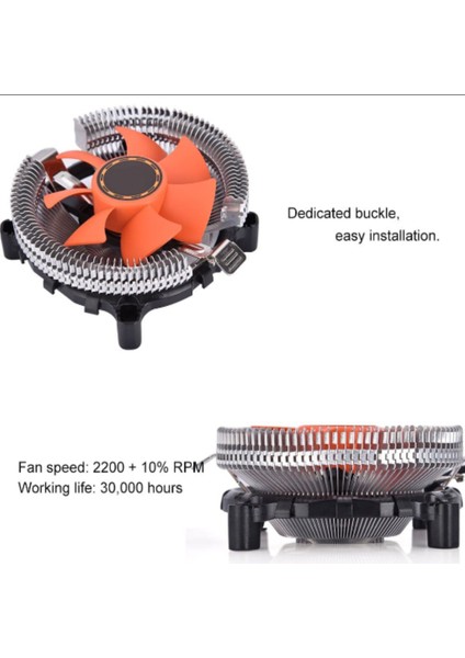 1 Ad. 3 Pinli Geçmeli 7 Yapraklı Cpu Fan Lga Işlemci Soğutma Fanı 775 1155 1156 1150 1151