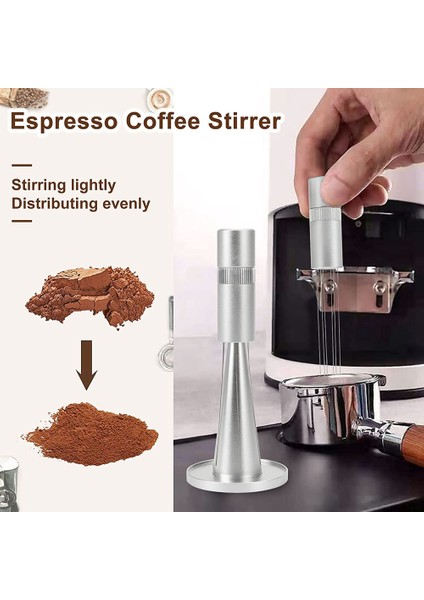 Dönebilen Espresso Kahve Karıştırıcı Wdt Aracı Iğne Tipi Dağıtıcı Profesyonel Barista El Dağıtım Aracı Gümüş (Yurt Dışından) modelleri