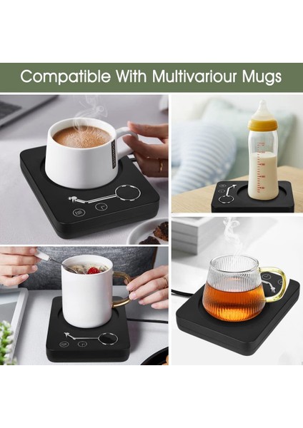 Masa Için Kupa Isıtıcı Kahve Isıtıcı: 3 Sıcaklık Ayarı Otomatik Açma/kapama Kahve Fincanı Isıtıcı, 12 Saat Zamanlayıcı ile Siyah Ab Tak (Yurt Dışından) modelleri