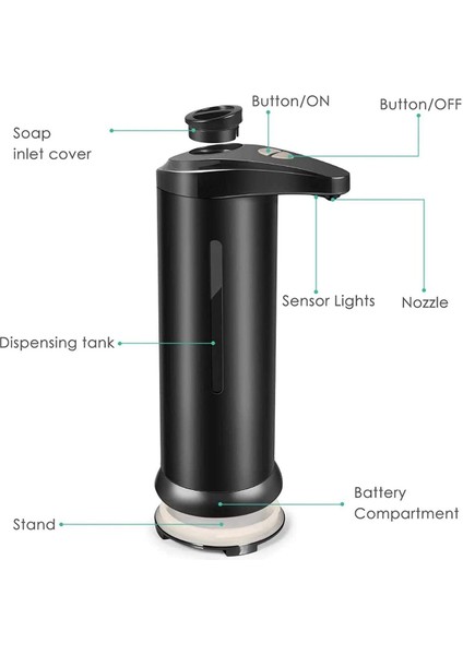 Otomatik Sabunluk, Mutfak Banyo Restoran Için Su Geçirmez Tabanlı Daha Az Eller Serbest Sabunluk (Yurt Dışından) modelleri