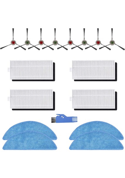 K650 Robot Süpürge Aksesuarları Filtre Fırçası Bezi Yedek Parça Seti (17 Parça) (Yurt Dışından)