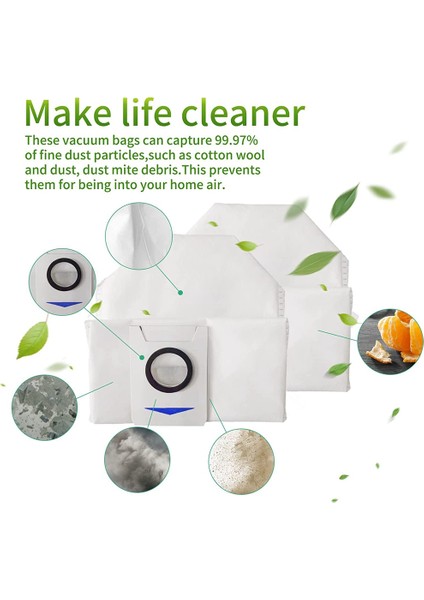 Deebot X1 Omni Otomatik Boşaltma Istasyonu Için 3'lü Paket Tek Kullanımlık Toz Torbası (Yurt Dışından)