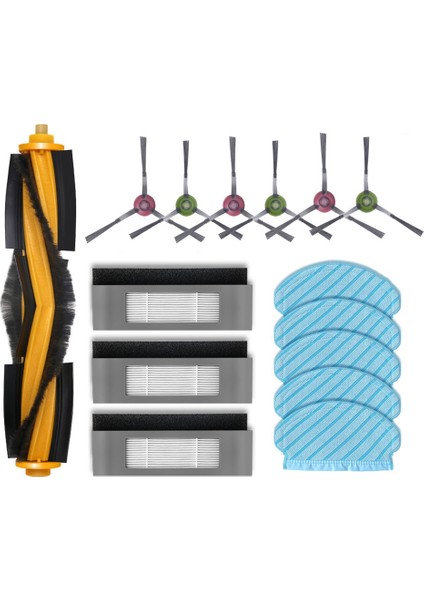 Ozmo 920 950 T8 T9 2 Hibrit Hepa Filtre Ana Yan Fırça Paspas Yedek Parçalar (Yurt Dışından)
