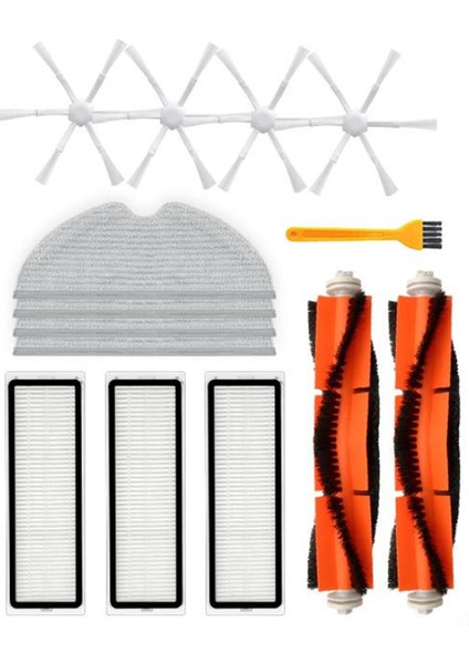 Mi Robot Süpürge Paspas 2 Için 14 Adet STYTJ03ZHM Elektrikli Süpürge Ana Yan Fırça Filtre Paspas Bezi Aksesuarları Kiti (Yurt Dışından)