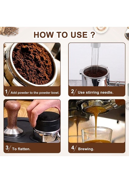 Dönebilen Espresso Kahve Karıştırıcı Wdt Aracı Iğne Tipi Dağıtıcı Profesyonel Barista El Dağıtım Aracı Siyah (Yurt Dışından) fırsatları