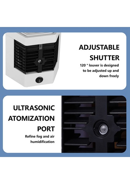 Mini Klima Fanı, Masaüstü Soğutucu Fan, USB Taşınabilir Soğutucu Klima Fanı Masa Üstü Su Soğutma Fanı (Yurt Dışından)