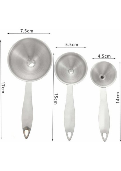Şişeleri Doldurmak Için 3'ü 1 Arada Huniler Paslanmaz Çelik Küçük Mutfak Hunisi, Uçucu Yağlar Sıvısını Aktarmak Için Set (Yurt Dışından)