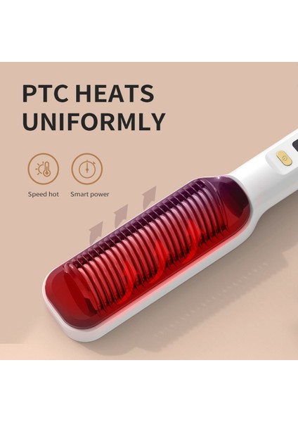 2-In-1 Elektrikli Saç Düzleştirme Çok Fonksiyonlu Tarak Curling Demir Şekillendirici ile LCD Ekran Düz Tarak Abd Plug-C (Yurt Dışından)
