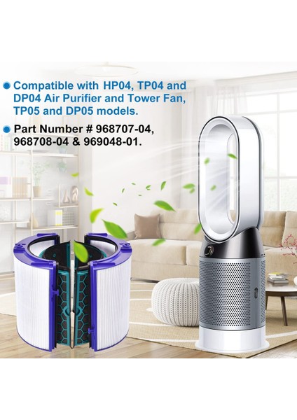 HP04 TP04 DP04 TP05 DP05 Pure Cool, Hepa Hava Temizleme Cihazı ve Kule Fanı Için Yedek Filtre (Yurt Dışından) modelleri