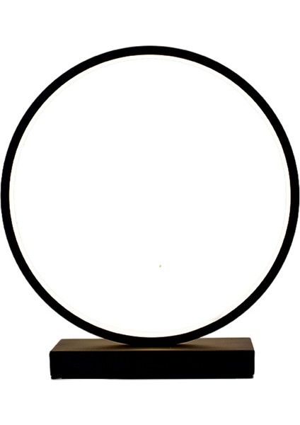 Yatak Odası Dekorasyon Masa Lambası Anahtarı Karartma Okuma Kitabı Işıkları LED Gece Lambası Minimalist Halka Başucu Masa Lambası Siyah (Yurt Dışından)