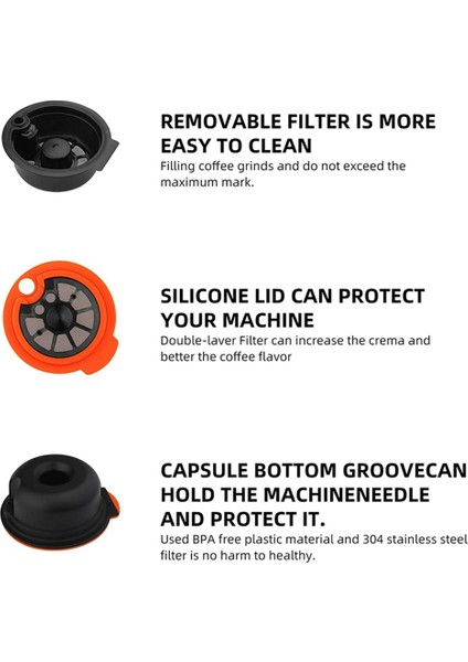 Yeniden Kullanılabilir Kahve Kapsülü Bölmeleri Için Doldurulabilir Filtre Makinesi Pod Kahve Kapsülü Pod Yedek Parça 180 ml (Yurt Dışından) indirimleri