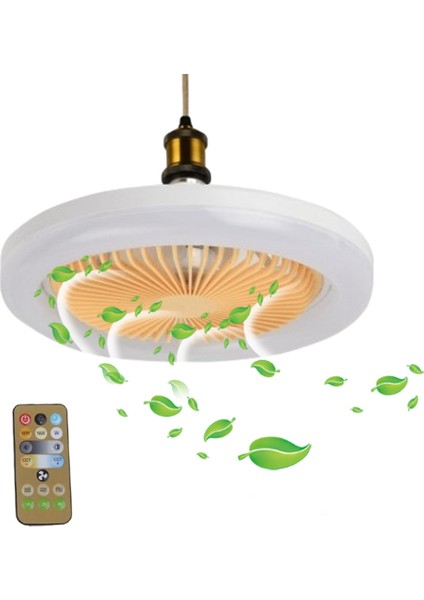 Işık ile Tavan Vantilatörü 30W Uzaktan Kumanda Kapalı LED Işık Sessiz Yatak Odası Mutfak Dekoru Lamba Hayranları LED Akıllı Fan Işık (Yurt Dışından)