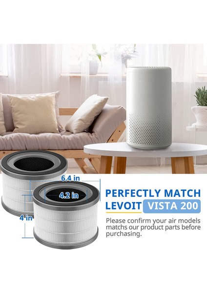 Vista 200 Hava Temizleme Cihazı Için Yedek Filtre, H13 True Hepa Filtre, Aktif Karbon Filtre, Parça VISTA200-RF (Yurt Dışından) indirimleri