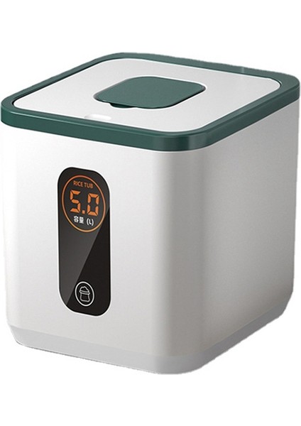 Mutfak Depolama Nem Geçirmez Nano Böcek Geçirmez Mühürlü Evcil Hayvan Maması Kabı Pirinç Tahıl Saklama Kutusu Beyaz + Yeşil (Yurt Dışından)