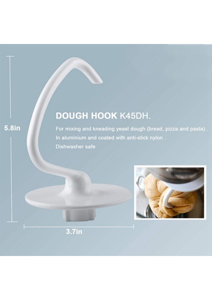 Hamur Kancası ve Esnek Kenar Çırpıcı/stand Mikser Parçaları 4.5-5 Qt Mutfak Robotu Aksesuarı Esnek Kenar Kase Kazıyıcı (Yurt Dışından) indirimleri