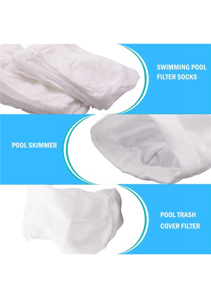, 20'li Paket Havuz Filtresi Sepeti Koruyucu Çorap, Yeniden Kullanılabilir Ultra Ince Örgü Çorap Filtresi Havuz Enkaz Toplayıcı (Yurt Dışından)