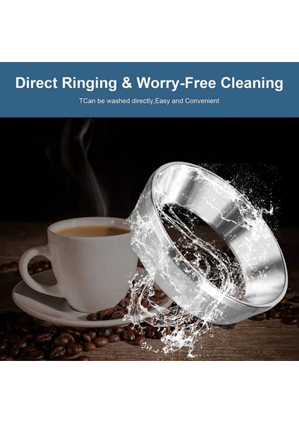 51MM Espresso Dozajlama Hunisi, Paslanmaz Çelik Kahve Dozajlama Halkası, Tüm 51MM Espresso Portafilter ile Uyumlu (Yurt Dışından)
